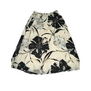 Talbots A Line Skirt Silk Floral Tropical Lined Sz 4 Knee Length garden girl